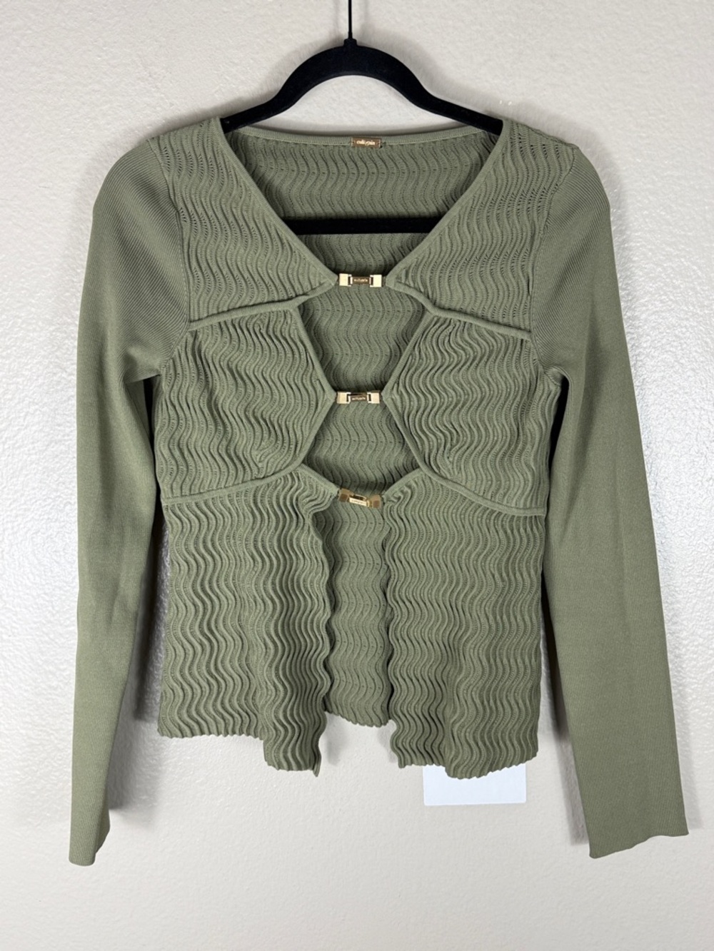 Cult Gaia Troi Knit Top In Olive - Picture 4 of 8